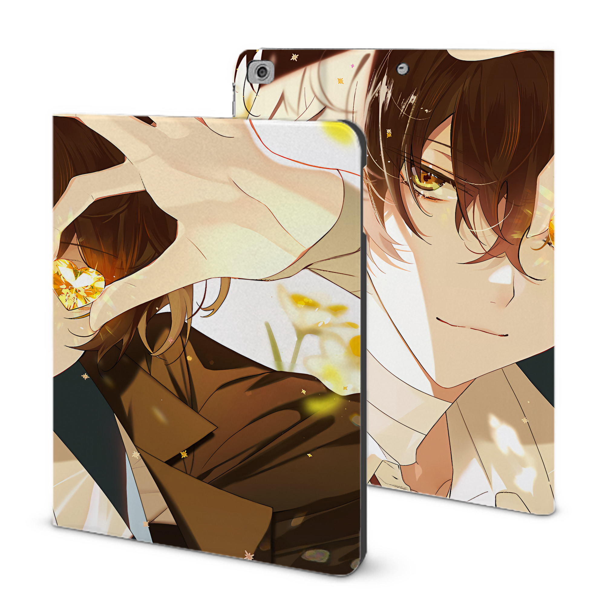 （画像用） 文豪ストレイドッグス Bungo Stray Dogs IPad ケース ブック型 PUレザー TPU 耐衝撃 軽量 薄型 ペン収納なし 全面保護 IPad 各モデル対応